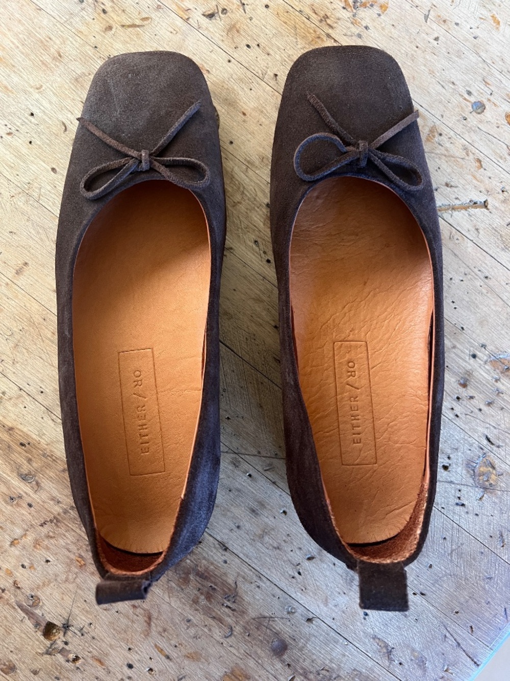Either / Or Demi Ballet Flat in Chocolate size 38 / 8 - Picture 4 of 9